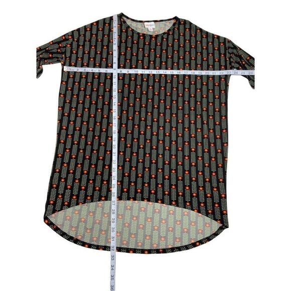 LuLaRoe‎ Irma Top Black Green Floral Slinky XS - Picture 5 of 6